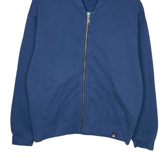 American Giant Jacket Mens M Blue Fleece Bomber Full Zip Heavy Pockets NEW - Picture 7 of 13